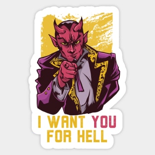 I Want You for Hell | Funny Devil Uncle Sam Sticker